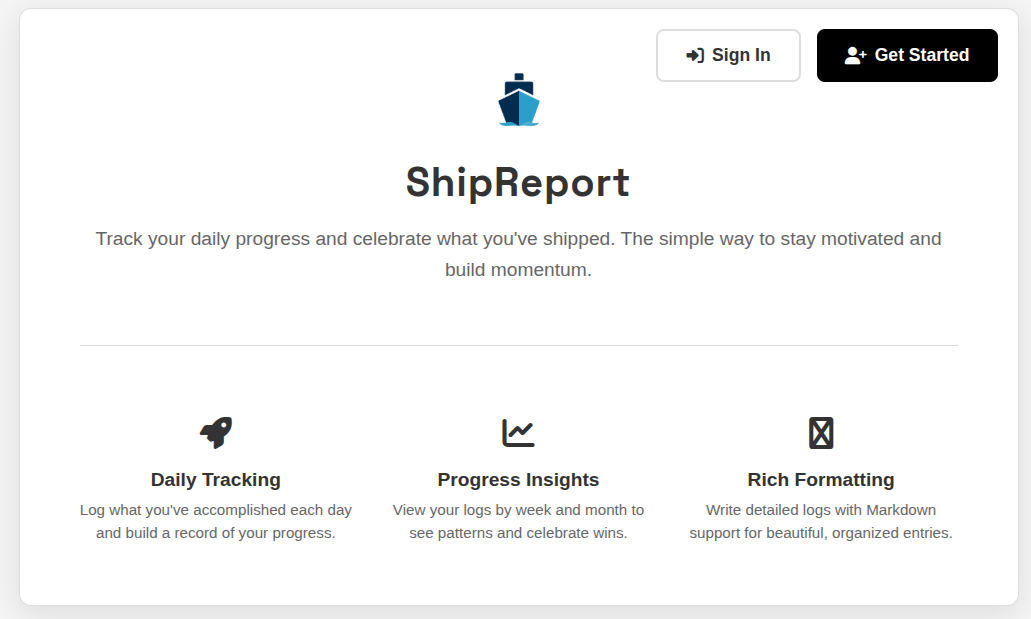 shipreport landing